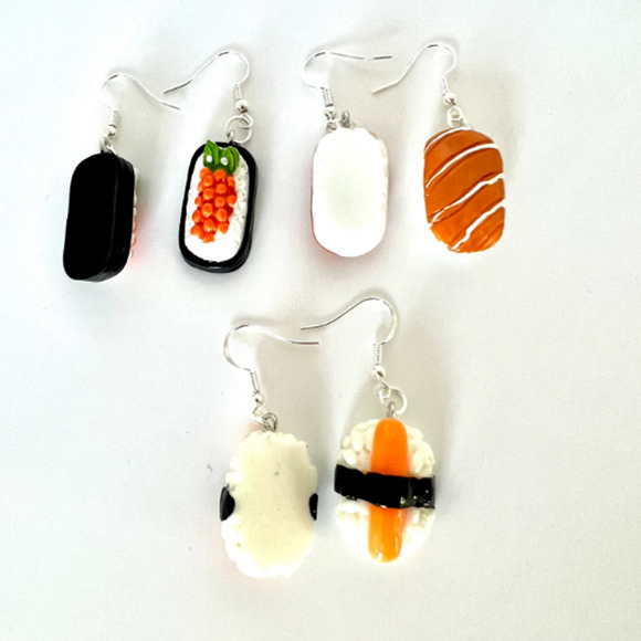 Sushi Earrings - Sashimi Earrings - Japanese Earrings - Asian Earrings - Picture 5 of 10
